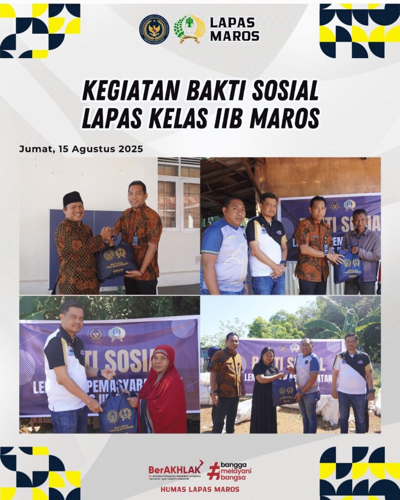 Lapas Kelas IIB Maros Gelar Bakti Sosial Sambut HUT ke-80 RI
