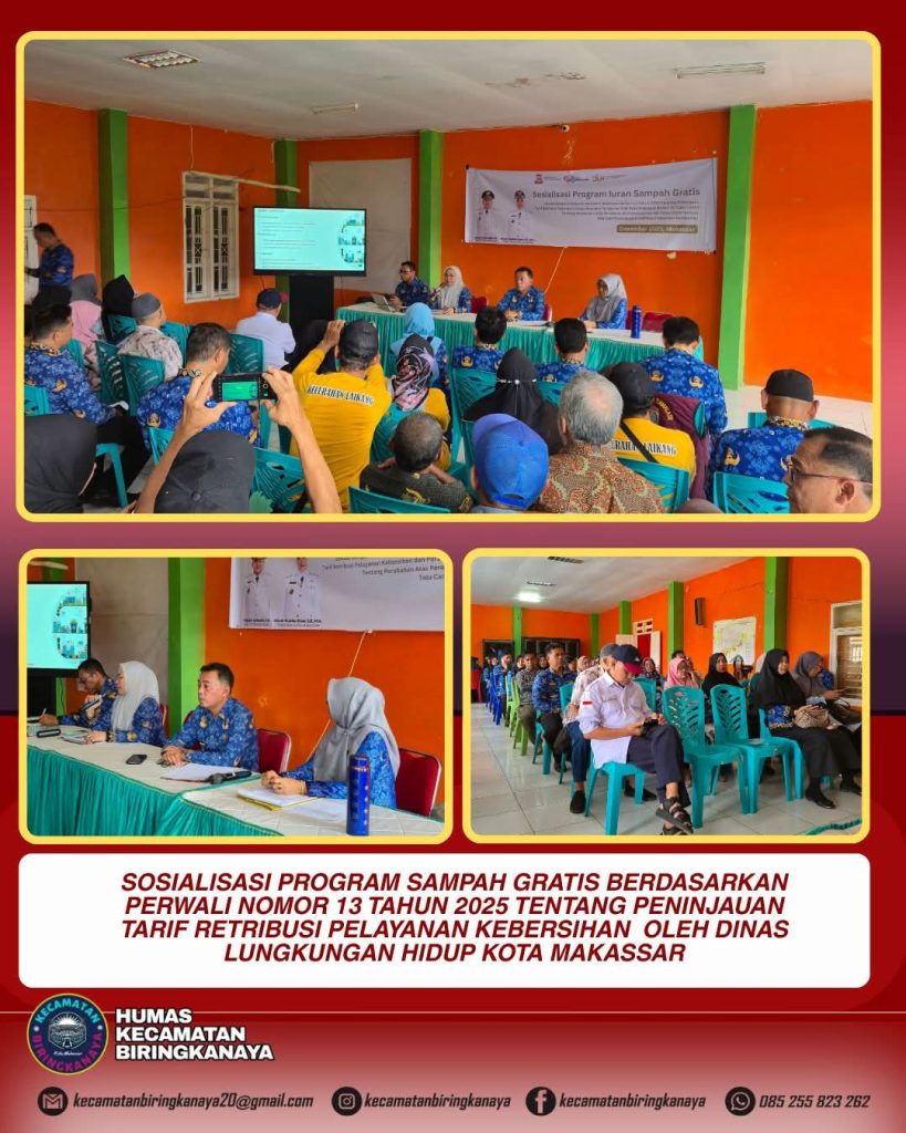 Camat Biringkanaya Dukung Penuh Sosialisasi Program Sampah Gratis Berdasarkan Perwali Nomor 13 Tahun 2025