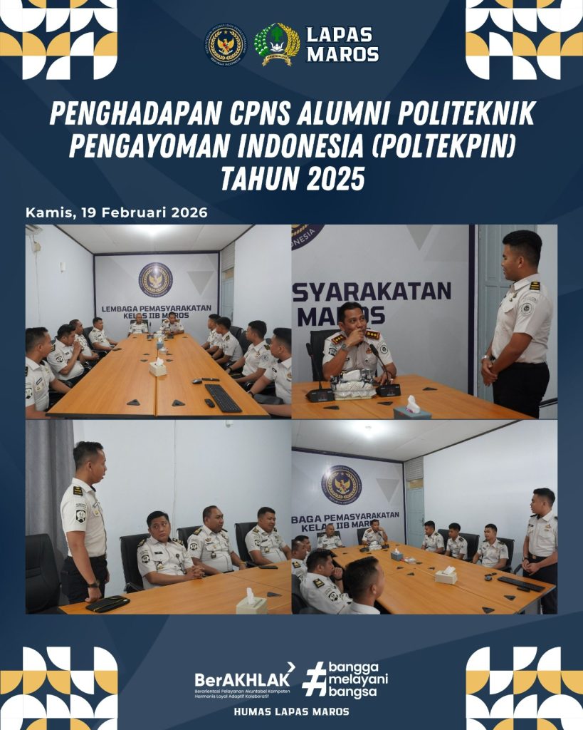 Lapas Kelas IIB Maros Terima 5 CPNS Poltekpin, Perkuat Layanan dan Pembinaan