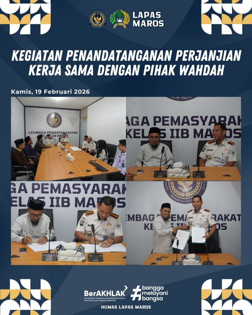 Lapas Maros lakukan Kerja Sama dengan Wahdah Islamiyah, Perkuat Pembinaan Keagamaan melalui Program Dirosa