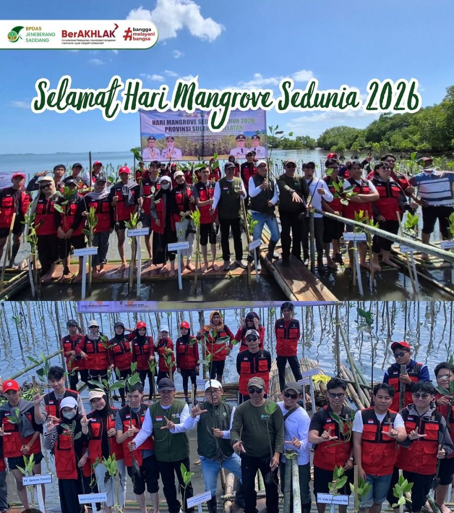 BPDAS Jeneberang Saddang Berpartisipasi dalam Penanaman Mangrove Serentak Peringati Hari Mangrove Sedunia 2026