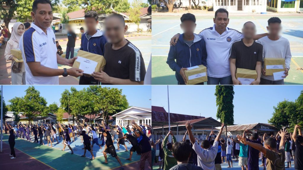 Senam Rutin dan Penutupan Porseni Semarakkan HUT ke-81 RI di Lapas Maros