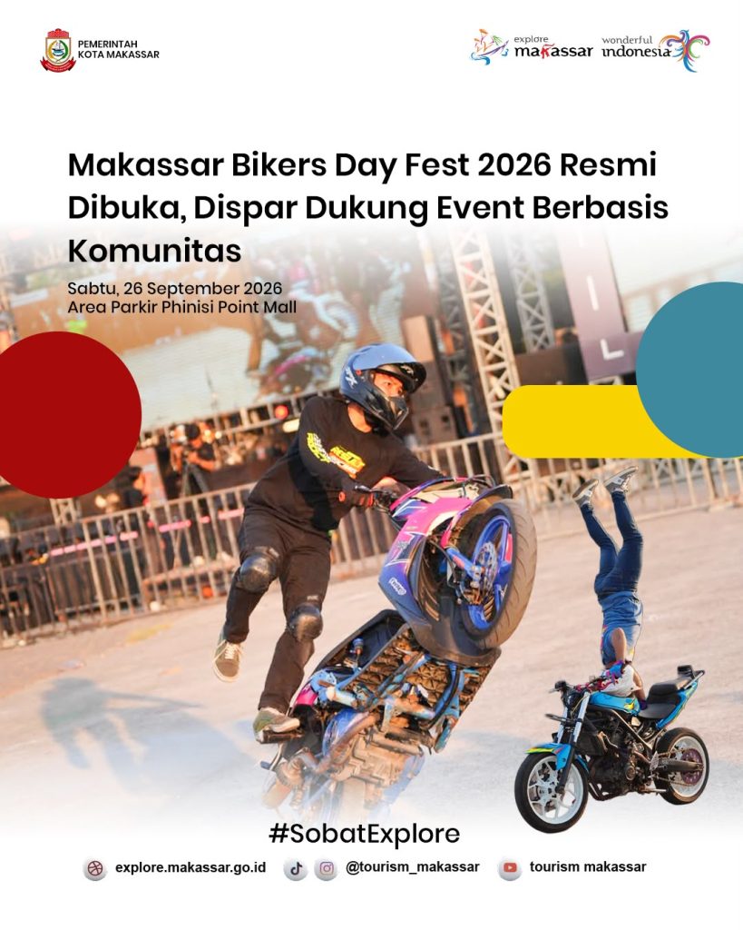 Makassar Bikers Day Fest 2026 Resmi Dibuka, Dispar Dukung Event Berbasis Komunitas