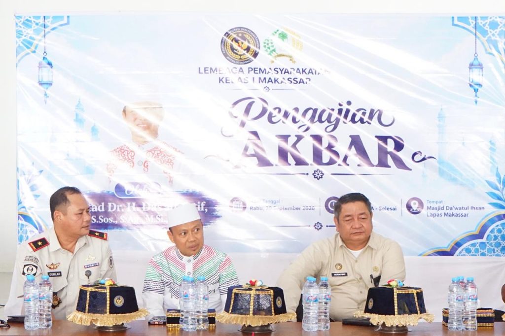 Pengajian Akbar Bersama Warga Binaan, Lapas Kelas I Makassar Hadirkan Ustadz Das’ad Latif