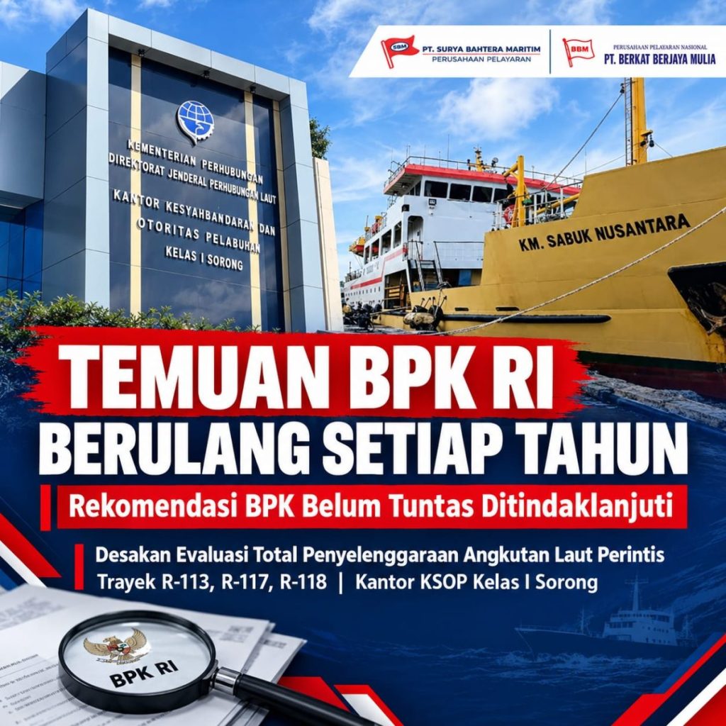 Temuan BPK Rp313,83 Juta pada Angkutan Laut Perintis KSOP Sorong, AMAK Desak Kejagung Telusuri Tanggung Jawab KPA dan PPK